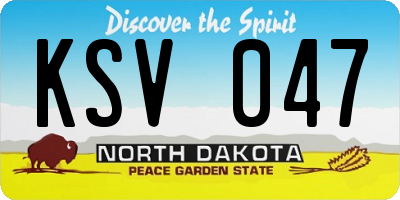 ND license plate KSV047