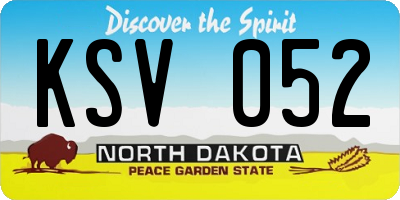 ND license plate KSV052