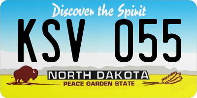 ND license plate KSV055