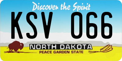 ND license plate KSV066