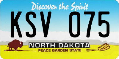 ND license plate KSV075