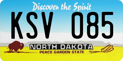 ND license plate KSV085