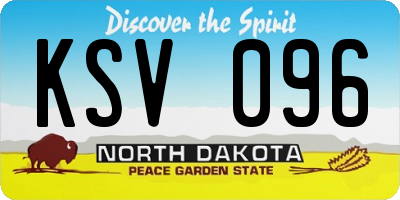 ND license plate KSV096