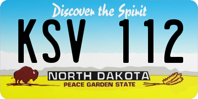 ND license plate KSV112
