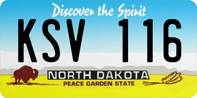 ND license plate KSV116