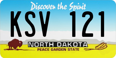 ND license plate KSV121