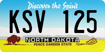ND license plate KSV125