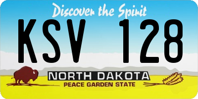 ND license plate KSV128