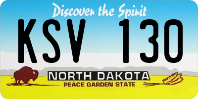 ND license plate KSV130