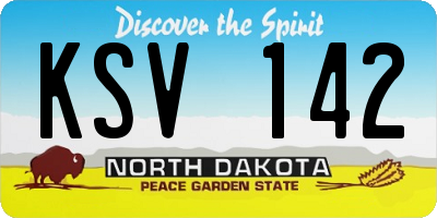 ND license plate KSV142