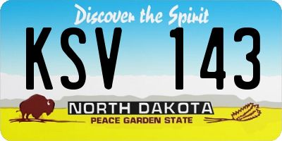 ND license plate KSV143
