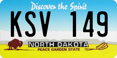ND license plate KSV149