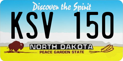 ND license plate KSV150