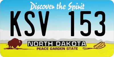 ND license plate KSV153