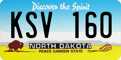 ND license plate KSV160