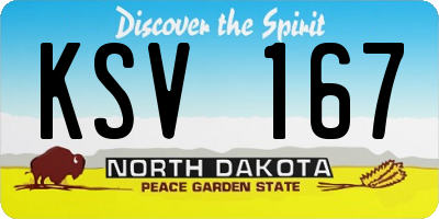 ND license plate KSV167