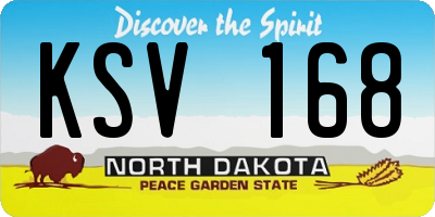 ND license plate KSV168