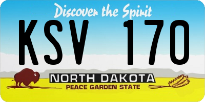 ND license plate KSV170