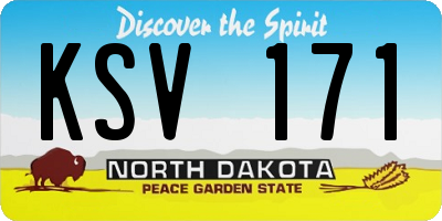 ND license plate KSV171