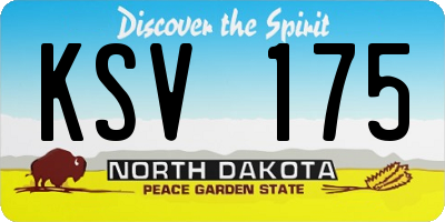 ND license plate KSV175