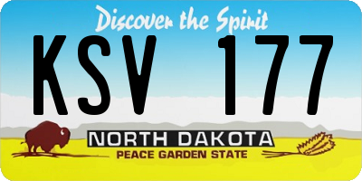 ND license plate KSV177
