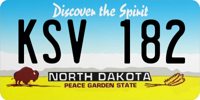 ND license plate KSV182