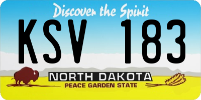 ND license plate KSV183