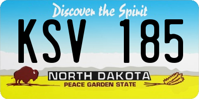 ND license plate KSV185