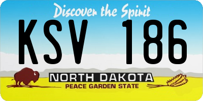 ND license plate KSV186