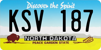 ND license plate KSV187