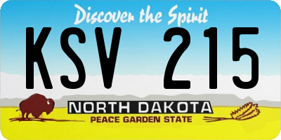 ND license plate KSV215
