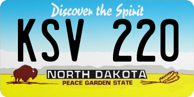 ND license plate KSV220
