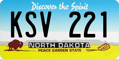 ND license plate KSV221