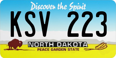 ND license plate KSV223