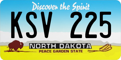 ND license plate KSV225