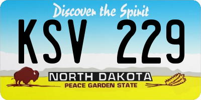 ND license plate KSV229