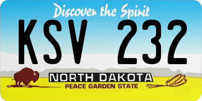 ND license plate KSV232
