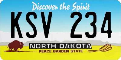 ND license plate KSV234