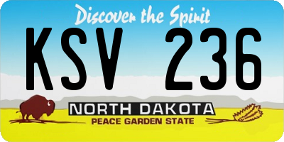 ND license plate KSV236