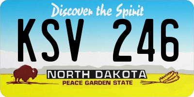 ND license plate KSV246