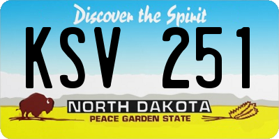 ND license plate KSV251