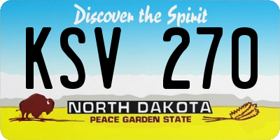 ND license plate KSV270