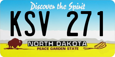 ND license plate KSV271