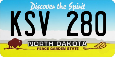 ND license plate KSV280