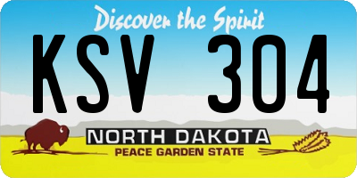 ND license plate KSV304