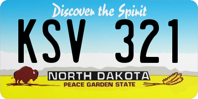 ND license plate KSV321