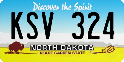 ND license plate KSV324