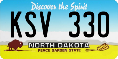 ND license plate KSV330