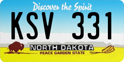 ND license plate KSV331