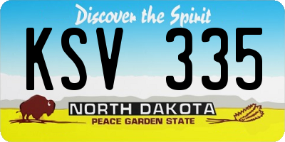 ND license plate KSV335